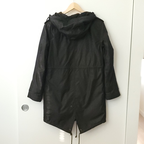 TNA Aritzia Brittania Black Parka Coat XS - Picture 2 of 16